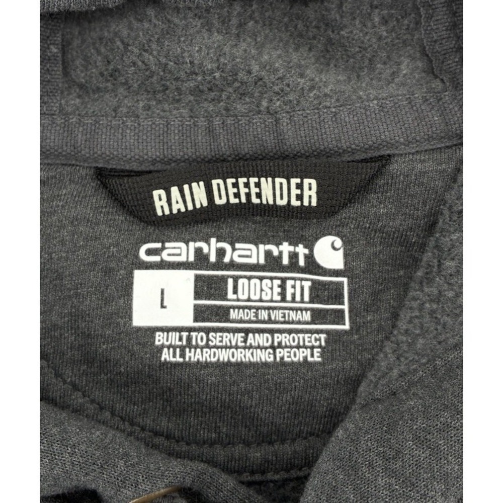 Carhartt Rain Defender Hoodie‎ Large Charcoal Loose Fit Pullover Workwear TS7031 - Picture 4 of 8